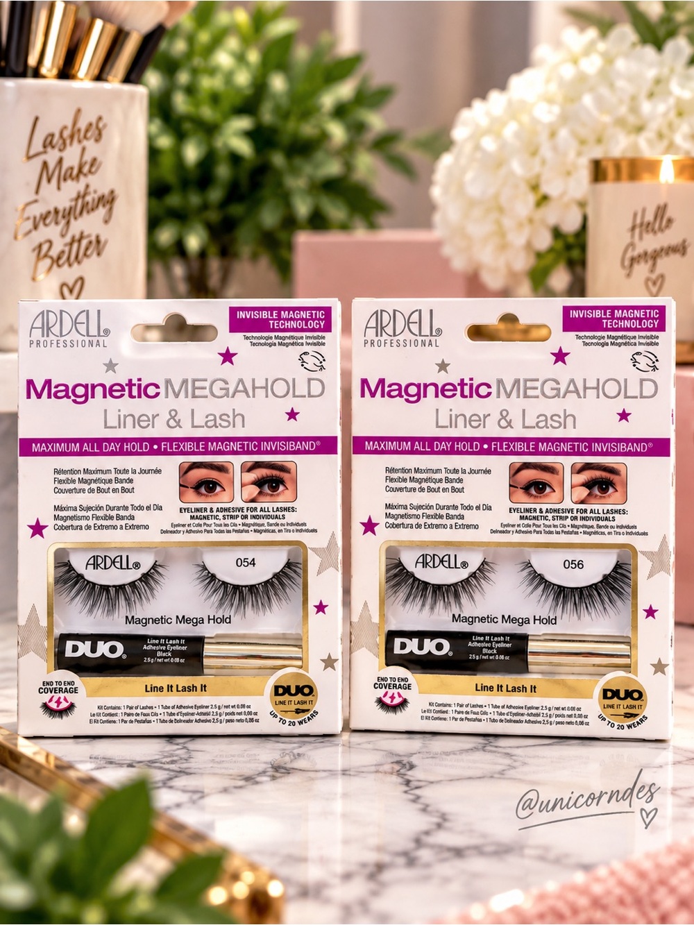 Ardell Magnetic MegaHold Liner & Lash 054 + 056 DUO 2 Kit Bundle New